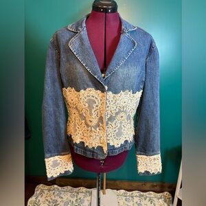 Berek Jean Jacket with Lace Pearl and Bling Details